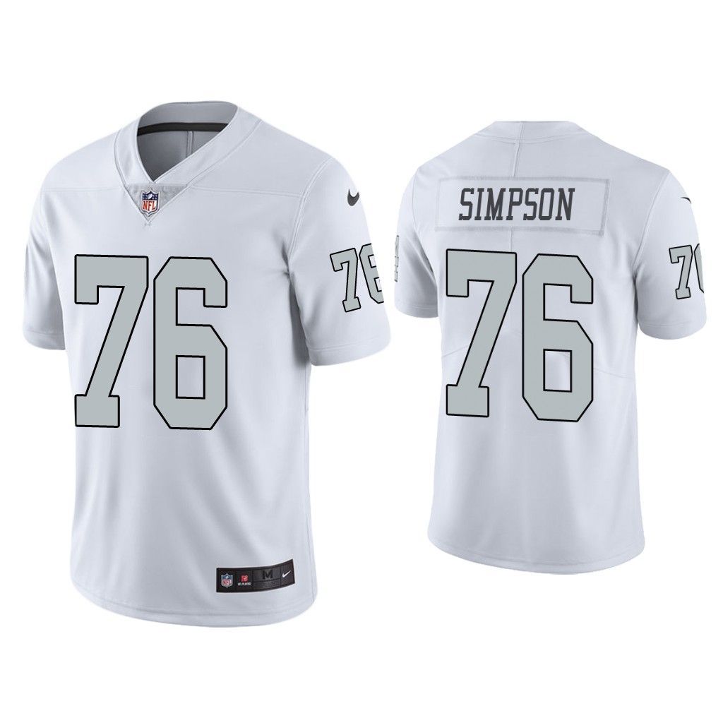 Men Oakland Raiders 76 John Simpson Nike White Color Rush Legend NFL Jersey